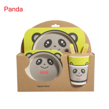 Panda Natural Bamboo Fiber Dinner Set for Kids